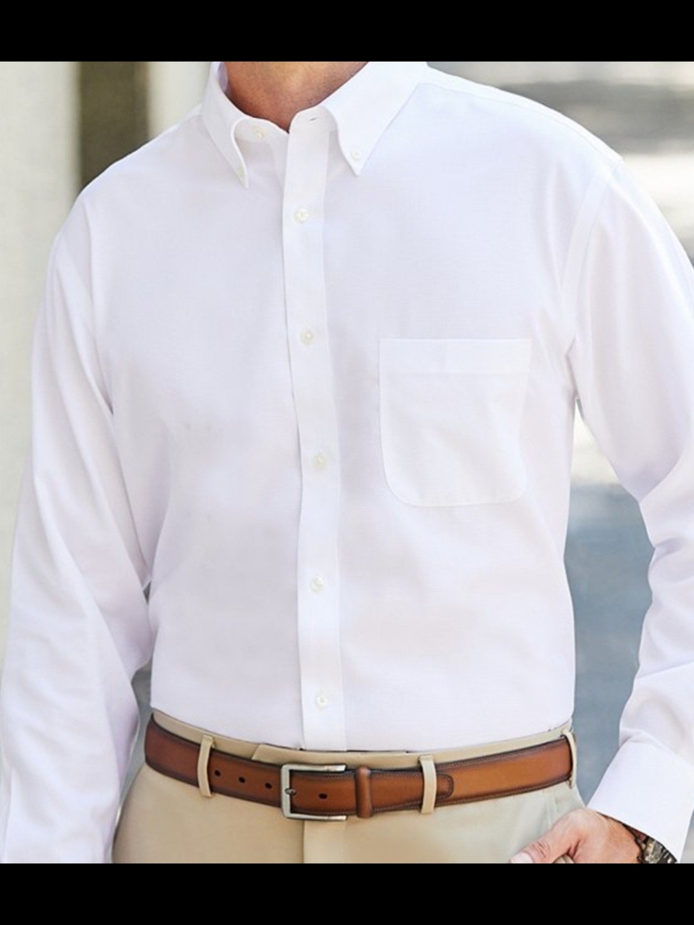 Roundtree & Yorke White Button-Down Dress Shirt